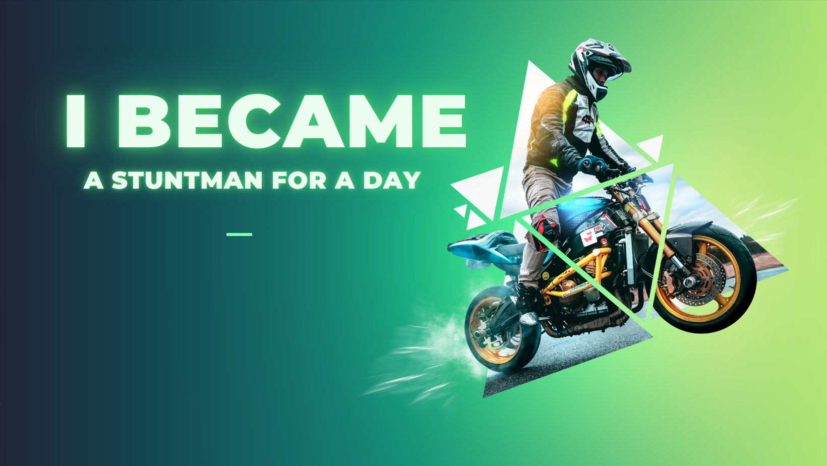 Green Bike Stunt Show Promotion Facebook Cover